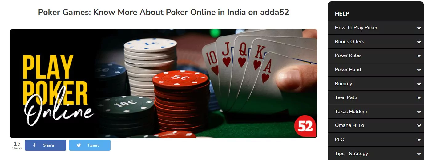 Adda52 poker