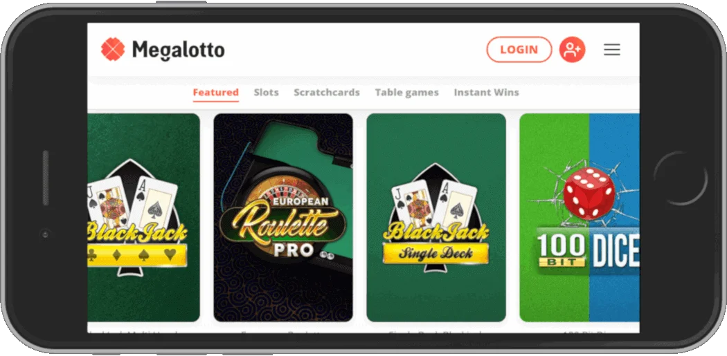 megaLotto casino mobile