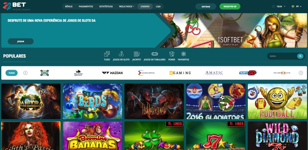 22Bet online casino games
